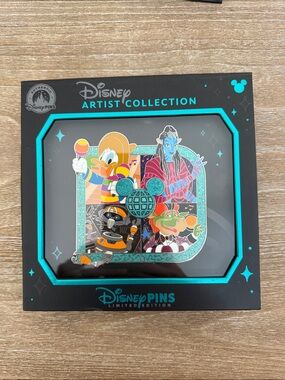 Disney Artist Collection Enamel Pin - Teal, Orange, Yellow, Blue, Black